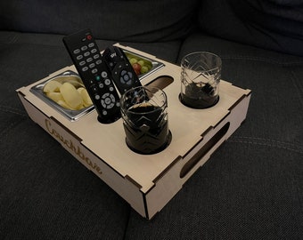 Barra de sofá, bar de aperitivos, mayordomo de sofá - Plantilla DXF SVG Lightburn cortada con láser de 3 mm, 4 mm, 6 mm