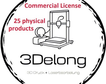 Commercial use license for 1 file - 25 physical products