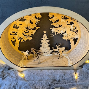 Mini Candle Arch Light Arch &quot;Ice Skating&quot; Lasercut File Lightburn DXF SVG