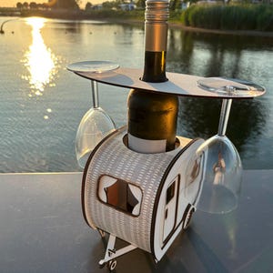 Portabottiglie per roulotte, file per taglio laser DXF, SVG, Lightburn, Xtool (modello per taglio laser)