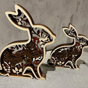 Multilayer Osterhase Laserdatei DXF, SVG, Lightburn, Xtool, Glowforge, K40, Sculpfun, Creality, Laser Bild 2