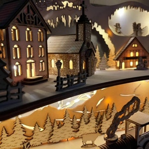 Łuk świecy Christmas Town wycinany laserowo plik DXF, SVG, Lightburn, szablon laserowy zdjęcie 4