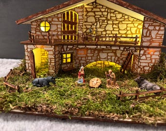 Piccolo presepe / File lasercut DXF, SVG, Lightburn, modello laser