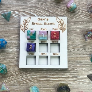 Personalised Spell Slot Tracker for 5E, Tabletop Gaming Gift, Wooden TTRPG Character Tracker