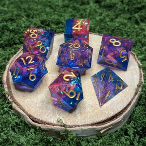 Pixie's Bane Dice, Sharp Edge Resin Polyhedral Set of 7 Dice