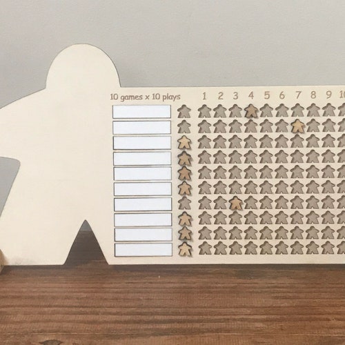 Meeple Game Tracker 10 X 10 Board Game Challenge Etsy