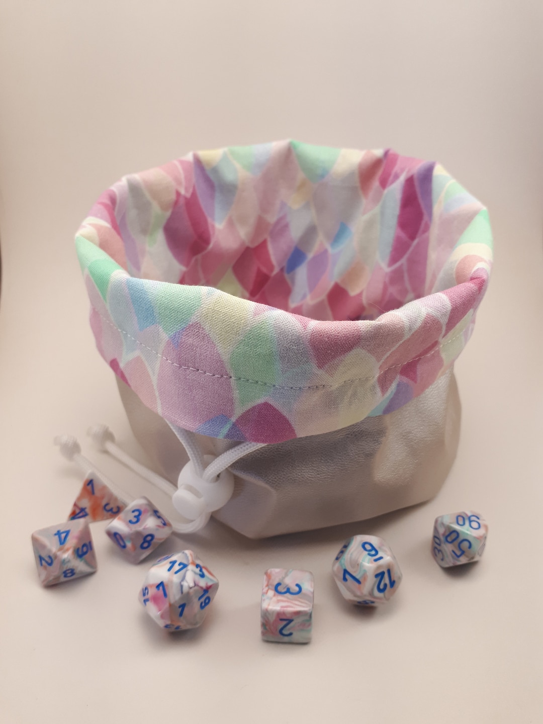 Large Reversible Dice Bag Pastel Dragonscale Etsy