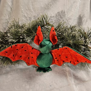 Small Handmade Bat Plush - Watermelon