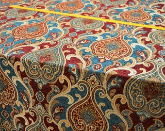 Furniture fabric upholstery fabric baroque tendrils vintage woven heavy black gold blue