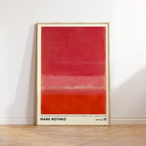 Mark Rothko Print, Untitled Red 1956, Abstract Wall Art, Large Abstract Wall Art, Abstract Wall Art for Living Room, Exhibition Poster