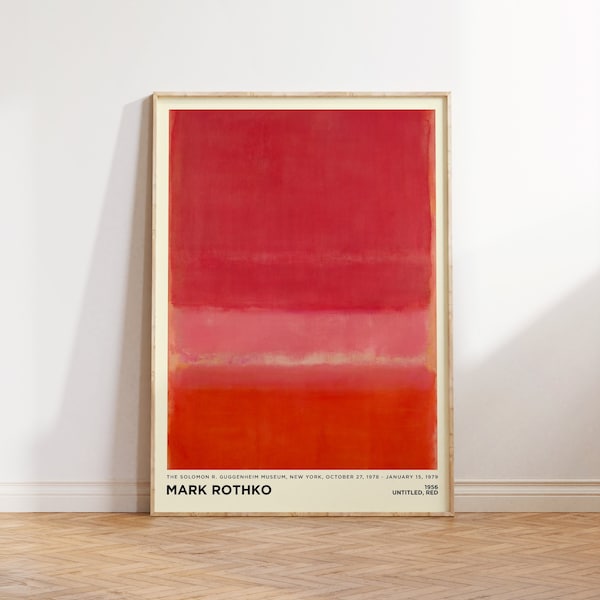 Mark Rothko Print - Red Pink Painting Large Abstract Canvas Wall Art for Living Room, Office Wall Art, Birthday Gift and Home Decor