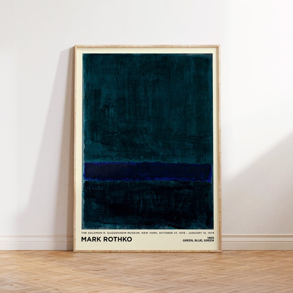 Mark Rothko Print - Dark Blue Navy Painting Large Abstract Canvas Wall Art for Living Room, Office Wall Art, Birthday Gift and Home Decor