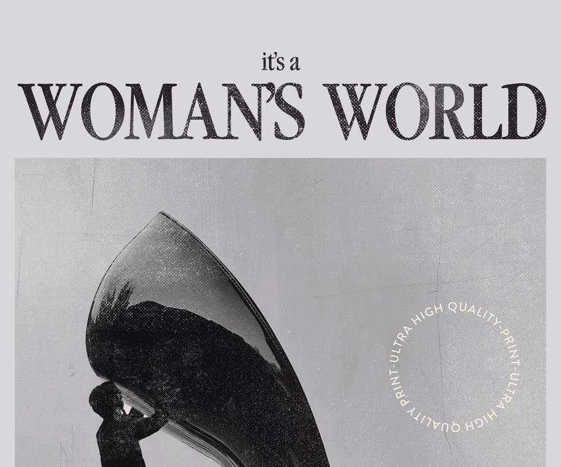 Woman's World Print, Retro Print, Feminist Wall Art, Vintage Wall Art