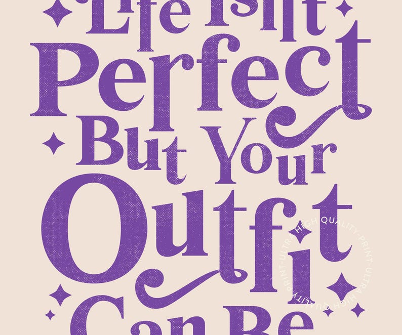 Life Isn't Perfect Wall Art, Trendy Preppy Quotes Print Wall Decor