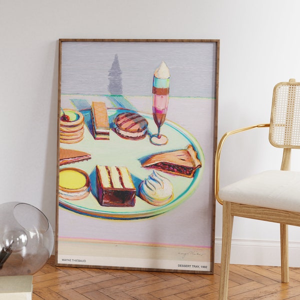Wayne Thiebaud Print, Dessert Tray Print, Cake Poster, Kitchen Wall Art, Kitchen Print, Dessert Art Print, Modern Art, Gallery Wall Art