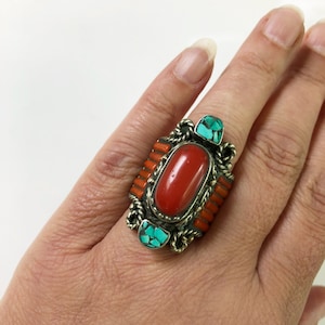 Vintage Stammes-Ring aus nepalesischem/tibetischem Silber