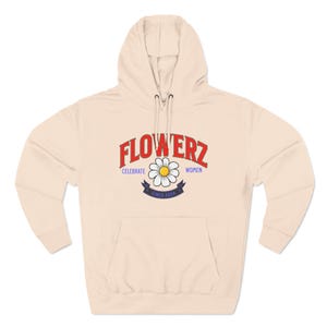 Floral Women&#39;s Fleece Hoodie, Flower Design Sweatshirt, Cozy Winter Pullover, Trendy Floral Outerwear, Soft Fleece Hoodie for Her Flowerz