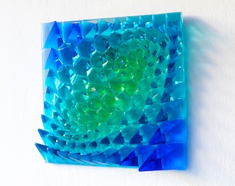 Crystal Wave | Resin Dimensions Open Edition | Ocean Water Wall Sculpture | Made to Order