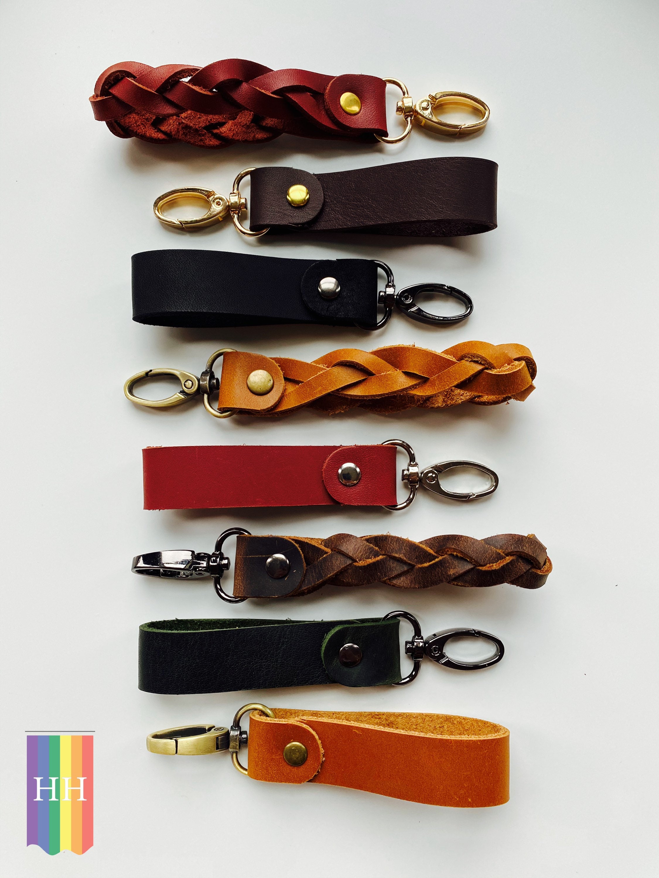 Keystrap Leather Keystrap Customizable Keystrap Monogram Leather Keychain ...