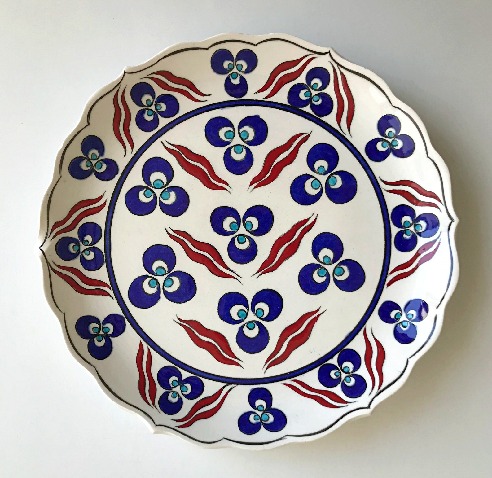 10'' Turkish Tile Ceramic Plate Traditional Decorative Ceramic Wall