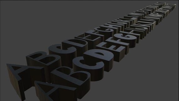 3D STL Printable Alphabet Font Pack (STL File) – Extruded Letters for Creative DIY Projects!