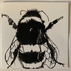 Greeting’s card, Birthday card, Occassion’s card, Card, Hand drawn, Unique, Animals, Monochrome, Bee, Bee art, Drawing.