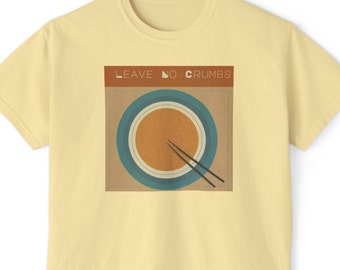 Leave No Crumbs Comfort Colors Boxy Tee クロップドシャツ / クロップTシャツ ファンキーなレトロな雰囲気、ポップアートスタイル、送料無料