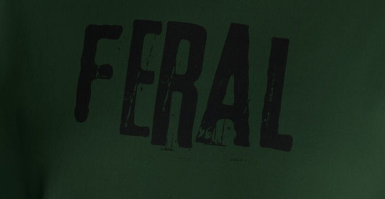 FERAL Hoodie, Grunge Hoodie, Free Shipping, Womens or Mens Hoodies, Retro Shirt, Vintage Shirt, Gildan 18500, 70s 80s 90s Y2k, Meme Hoodie image 5
