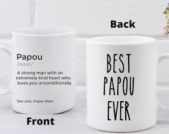 Taza personalizada con la definición de Papou: regalo para el abuelo griego
