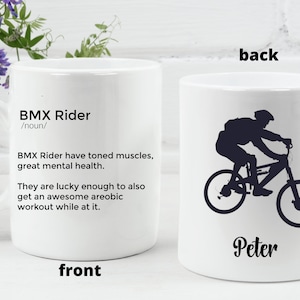 Bmx rider mug personalized bmx rider gifts bmx gifts bmx racing bmx rider birthday