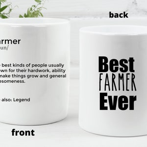 Farmer Mug Farmer gifts Personalized Gifts for Farmer Farm Worker Mug Farmer Wedding Gift Farmer Dad Best Farmer Ever Farming GIfts Idea