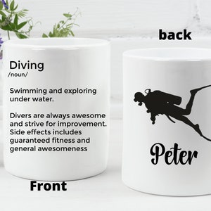 Caneca de mergulhador caneca de mergulho engraçada presente personalizado para presentes de mergulho mergulhador caneca de mergulhador