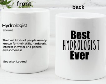 Taza de hidrólogo Regalo de hidrólogo personalizado Regalo para hidrólogo mejor hidrrólogo nunca Regalo de cumpleaños de hidrólogo