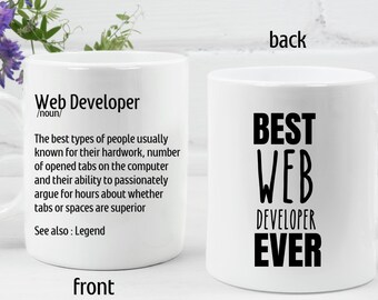 Web developer Mug Personalized Gift Idea for a Web developer Best Web developer ever Web developing Gifts Software Engineer Gift