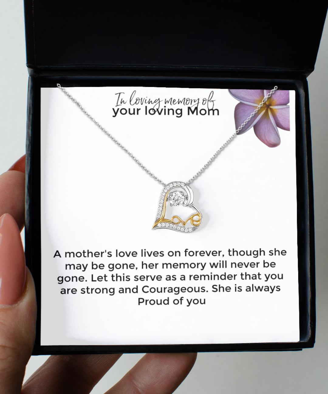 Sterling Silver Memorial Necklace: Loss of Mother Remembrance Gift