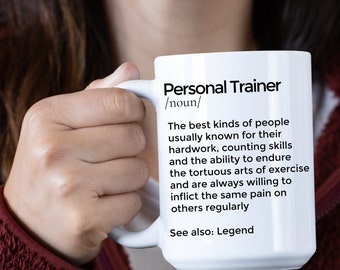 Taza con la definición de entrenador personal - Regalo divertido para entrenar, opción personalizada