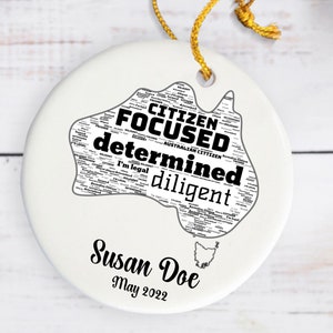 Personalized Australia Citizenship Ornament: Aussie Souvenir Gift