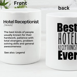 Hotel Receptionist Mug Personalized Hotel Receptionist Gift Idea Gift for Hotel Receptionist Appreciation Gift for Hotel Receptionist
