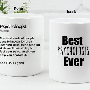 Taza de psicología Regalo personalizado para psicólogo Mejor psicólogo Psicología StudentGift Psicólogo Graduación Taza de psicólogo divertido