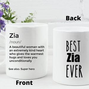 Zia Mug Gift for Zia Best Zia Ever Aunt Cup Zia Definition coffee Mug Zia Gifts Ideas Zia coffee cup Gift for Auntie