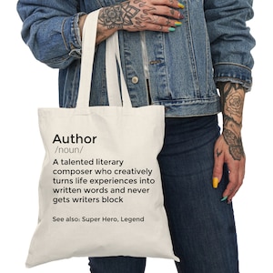 Bolsa de asas de autor, regalo literario, regalo de escritor, definición de autor, el mejor autor de todos los tiempos, regalos de libros, regalo de escritor novedoso, bolsa de biblioteca