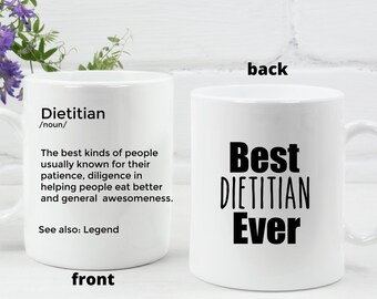 Regalo de dietista Taza de dietista personalizada Mejor regalo de dietista Taza de café de dietista Taza de dietista Taza de dietista El mejor dietista de todos los tiempos