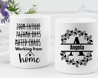 Taza divertida para trabajar desde casa: regalo personalizado para teletrabajo