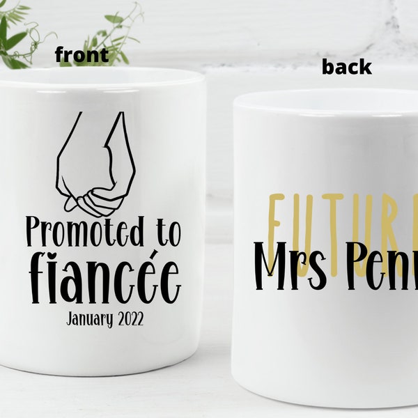 Promu au fiancé tasse idée cadeau de fiançailles personnalisée copines promues au fiancé fiançailles idée cadeau fiançailles tasse cadeau