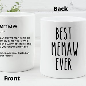 Memaw Mug Gift ideas for Memaw Best Memaw Ever Definition of Memaw Memaw Gifts Grandma Mug