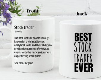 Taza de comerciante de acciones Idea de regalo personalizada para comerciante de acciones Mejor comerciante de acciones de todos los tiempos Taza profesional financiera Taza de mercado de stock Wall StreetMug