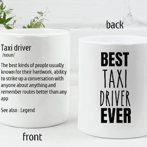 Taxi driver Mug Personalized Gift  for Taxi driver Best Taxi driver Ever Appreciation Gift for Cab Driver Uber Driver