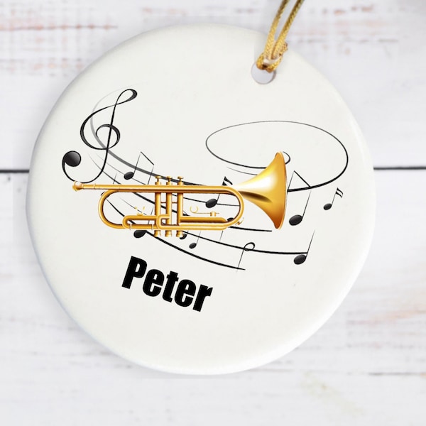 Trumpet Ornament Personalized Trumpet Ornament Keepsake Custom made to order Music Teacher Ornament