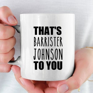 Personalized Barrister Mug: Lawyer Gift, Double Sided Design