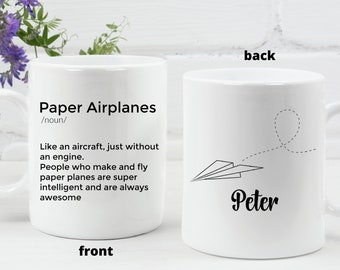Paper Airplane Definition Mug, Personalized Gift